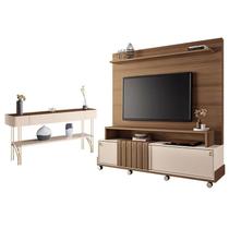 Estante Home Theater Bold e Aparador Vivant Castanho Off White HB Móveis