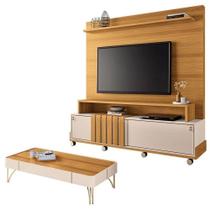 Estante Home Theater Bold E Mesa De Centro Cadenza Cinamomo Off White Hb Móveis