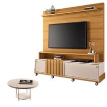 Estante Home Theater Bold Off White Cinamomo e Mesa de Centro sky Off White HB Móveis