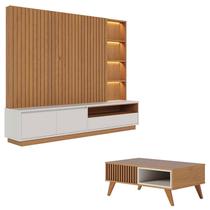 Estante Home Theater Cancún Freijó Off White Matte com Mesa de Centro Jeri Freijó Off White - Colibri Estante Home Theater Cancún Freijó Off White Matte com Mesa de Centro Jeri Freijó Off White - Colibri