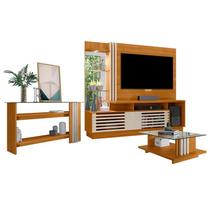 Estante Home Theater com Aparador e Mesa de Centro Frizz Plus Cinamomo Off White Madetec