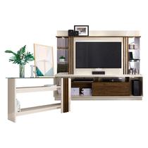 Estante Home Theater com Aparador Frizz Gold Off White Savana Madetec