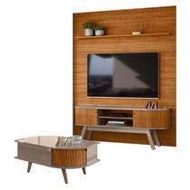 Estante Home Theater com Bancada Laguna com Mesa de Centro Indianápolis Fendi Naturale Madetec