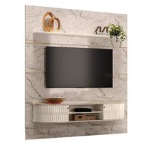 Estante Home Theater com Bancada Suspensa Bugatti Calacata Off White Madetec