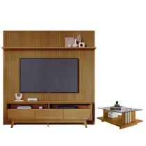 Estante Home Theater Com Bancada Suspensa Luna com Mesa de Centro Frizz Cumaru - Madetec Estante Home Theater Com Bancada Suspensa Luna com Mesa de Centro Frizz Cumaru - Madetec