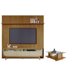 Estante Home Theater Com Bancada Suspensa Luna com Mesa de Centro Frizz Cumaru Opala- Madetec Estante Home Theater Com Bancada Suspensa Luna com Mesa de Centro Frizz Cumaru Opala- Madetec