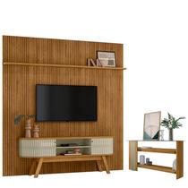 Estante Home Theater Com Bancada Suspensa New Laguna com Aparador Frizz Cumaru Opala - Madetec
