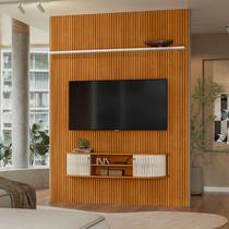 Estante Home Theater com Bancada Suspensa New Monte Carlo Ambiente Cinamomo Off White - Madetec Estante Home Theater com Bancada Suspensa New Monte Carlo Ambiente Cinamomo Off White - Madetec
