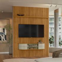 Estante Home Theater com Bancada Suspensa New Monte Carlo Ambiente Cumaru Opala - Madetec