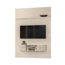 Estante Home Theater com Bancada Suspensa New Monte Carlo Calacata Off White - Madetec Estante Home Theater com Bancada Suspensa New Monte Carlo Calacata Off White - Madetec