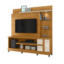 Estante Home Theater com Rodizio Alan TV até 55 Polegadas Cinamomo e Off White - Madetec