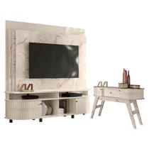 Estante Home Theater Daytona com Aparador Estoril Calacata Off White Madetec