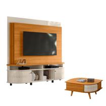 Estante Home Theater Daytona com Mesa de Centro Indianápolis Cinamomo Off White Madetec