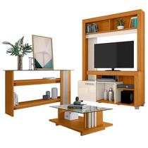 Estante Home Theater Flávia com Aparador e Mesa de Centro Frizz Cinamomo Off White - Madetec Estante Home Theater Flávia com Aparador e Mesa de Centro Frizz Cinamomo Off White - Madetec