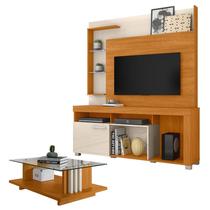 Estante Home Theater Ícaro com Mesa de Centro Frizz Cinamomo Off White - Madetec