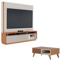 Estante Home Theater Jordão Off White Freijó com Mesa de Centro Jeri Freijó Off White - Colibri