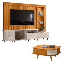 Estante Home Theater Le Mans com Mesa de Centro Indianápolis Cinamomo Off White Madetec