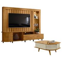 Estante Home Theater Le Mans com Mesa de Centro Indianápolis Cumaru Opala Madetec Estante Home Theater Le Mans com Mesa de Centro Indianápolis Cumaru Opala Madetec