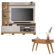 Estante Home Theater Maceió com Pés Freijó Off White e Aparador Riviera Freijó Colibri