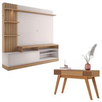 Estante Home Theater Maceió Freijó Off White com Aparador Riviera Freijó Colibri