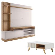 Estante Home Theater Maceió Freijó Off White com Mesa de Centro Jeri Off White Freijó - Colibri