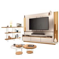 Estante Home Theater Montane Off White Cinamomo E Aparador Infinity E Kit Mesa De Centro Sky Cinamomo - Hb Móveis Estante Home Theater Montane Off White Cinamomo E Aparador Infinity E Kit Mesa De Centro Sky Cinamomo - Hb Móveis
