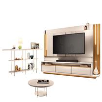 Estante Home Theater Montane Off White Cinamomo e Aparador Infinity e Mesa de Centro Sky Off White - HB Móveis Estante Home Theater Montane Off White Cinamomo e Aparador Infinity e Mesa de Centro Sky Off White - HB Móveis
