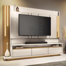 Estante Home Theater Montane para TV até 75” Off White/Cinamomo - PR Móveis