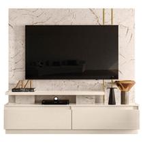 Estante Home Theater New Apolo Para TV até 75 Cor Calacata Off White - Madetec Móveis