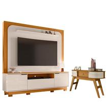 Estante Home Theater Nilo com Pés com Aparador Estoril Cinamomo Off White - Madetec