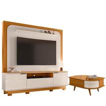Estante Home Theater Nilo com Pés com Mesa de Centro Indianápolis Cinamomo Off White - Madetec Estante Home Theater Nilo com Pés com Mesa de Centro Indianápolis Cinamomo Off White - Madetec