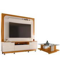 Estante Home Theater Nilo com Rodízios com Mesa de Centro Frizz Cinamomo Off White - Madetec Estante Home Theater Nilo com Rodízios com Mesa de Centro Frizz Cinamomo Off White - Madetec