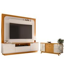 Estante Home Theater Nilo sem Pés com Aparador para Sala Buffet Mônaco Cinamomo Off White - Madetec
