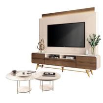 Estante Home Theater Nobre Off White Castanho E Kit Mesa De Centro Sky Off White Hb Móveis Estante Home Theater Nobre Off White Castanho E Kit Mesa De Centro Sky Off White Hb Móveis