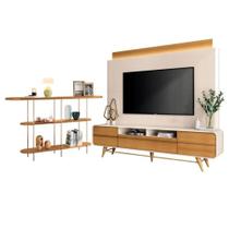Estante Home Theater Nobre Off White Cinamomo E Aparador Infinity Cinamomo - Hb Móveis