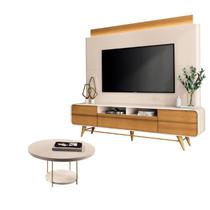 Estante Home Theater Nobre Off White Cinamomo e Mesa de Centro Sky Off White HB Móveis