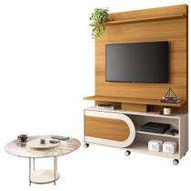 Estante Home Theater òrbis Cinamomo Off White E Mesa De Centro Sky Com Tampo De Vidro Off White- Hb Móveis Estante Home Theater òrbis Cinamomo Off White E Mesa De Centro Sky Com Tampo De Vidro Off White- Hb Móveis
