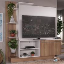 Estante Home Theater para TV até 55 Pol. Denver Multimóveis Argila Acetinado com Branco Texturizado