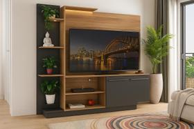 Estante Home Theater para TV até 55 Pol Denver Multimóveis Madeirado Preto Estante Home Theater para TV até 55 Pol Denver Multimóveis Madeirado Preto