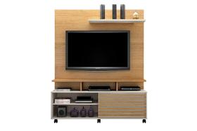 Estante Home Theater para TV até 60 Polegadas 1 Porta Star Cinamomo/Off White Valdemóveis