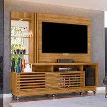 Estante Home Theater Para TV até 60 Polegadas com Espelho e Luminária LED Frizz Plus com Rodízios Madetec Cor:Cumaru Estante Home Theater Para TV até 60 Polegadas com Espelho e Luminária LED Frizz Plus com Rodízios Madetec Cor:Cumaru