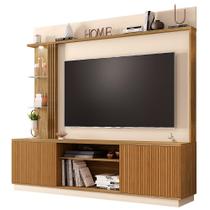 Estante Home Theater Para TV Até 65 Pol. Atlanta Cinamomo/Off White/Ripado - Bechara