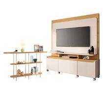 Estante Home Theater Quantum Off White Cinamomo e Aparador Infinity Cinamomo HB Móveis