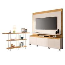 Estante Home Theater Quantum Off White Cinamomo E Aparador Infinity Cinamomo Hb Móveis