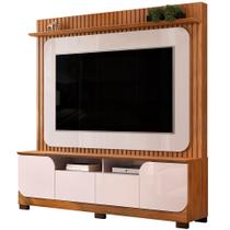 Estante Home Theater Ripado Para TV 65 Pol Blog D05 Freijó Off White - Lyam Decor