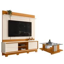 Estante Home Theater Siena com Pés com Mesa de Centro Frizz Cinamomo Off White - Madetec Estante Home Theater Siena com Pés com Mesa de Centro Frizz Cinamomo Off White - Madetec