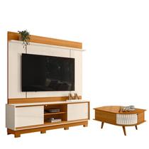 Estante Home Theater Siena com Pés com Mesa de Centro Indianápolis Cinamomo Off White - Madetec Estante Home Theater Siena com Pés com Mesa de Centro Indianápolis Cinamomo Off White - Madetec