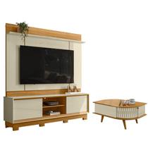 Estante Home Theater Siena com Pés com Mesa de Centro Indianápolis Cumaru Opala - Madetec Estante Home Theater Siena com Pés com Mesa de Centro Indianápolis Cumaru Opala - Madetec