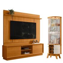 Estante Home Theater Siena sem Pés Cinamomo com Cristaleira Marina Cinamomo Off White - Madetec Estante Home Theater Siena sem Pés Cinamomo com Cristaleira Marina Cinamomo Off White - Madetec