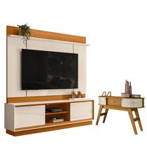 Estante Home Theater Siena sem Pés com Aparador Estoril Cinamomo Off White - Madetec